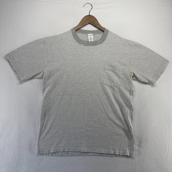 Vintage Towncraft Shirt men's large Gray White Single Stitch Oversized Boxy 90s - Picture 3 of 13